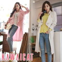 【5%OFFクーポン 9/11 1:59まで】KawaiCat 【jk11113】大きめカラーですっきりとした印象をプラス☆ヌケ感のあるシルエットがポイントとなったソフトトレンチコート/春先行 アウター(コート・ジャケットなど)