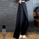 maison de LATIR おしゃれ上級者になれるハイウエストストレートパンツ ラップパンツ ボトムス アシメ アシンメトリー ドレープ ロングパンツ デザインパンツ 切り替えデザイン モード系 おしゃれ パンツ・ズボン