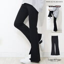 【8/11まで5%OFFクーポン】Leggy&Paggy ポンチ フレアパンツ センタープレスパンツ ストレッチ パンツ・ズボン