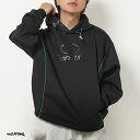 ONE 4 PREMIUM ショート丈 パーカー メンズ プルパーカー レディース ボックスシルエット スウェット パーカ 高周波プリント ロゴ パイピング ワイドパーカー 短い プルオーバー 短め トップス 長袖 秋冬 秋服 冬服 春服 おしゃれ 韓国