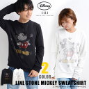 ONE 4 PREMIUM 【 ラインストーンミッキートレーナー(B) 】ミッキー トレーナー カップル ディズニー ペアルック メンズ レディース トップス 可愛い カワイイ オシャレ お洒落 Mickey ペアルック カップル お揃い デート2019