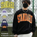 ONE 4 PREMIUM ◆STANDARD ロゴ スウェットシャツ◆ オーバーサイズ スウェット メンズ トレーナー レディース ビッグシルエット トップス 長袖 クルーネック 綿100% 裏毛 大きいサイズ 韓国ファッション 春 春服 春夏 人気