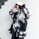 【5/15限定 15%OFFクーポン】Decorative 柄シャツ シック モノクロ 絞り染め風 長袖シャツ ダンス 衣装 ヒップホップ コスチューム 韓国フ...