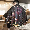 Decorative はっぴ 朧月夜 鳥 花 烏 鴉 羽織り 法被 半纏 和柄 和風 黒 紫 ダンス 衣装 コスチューム 日本 かっこいい 大きいサイズ 個性的...