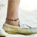 RAiseNsE ビーズアンクレット 夏 シンプル 足首 かっこいい アクセ ブラック #A30 アクセサリー