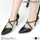 LibertyDoll 9.5cmヒール ワンピース 韓国ファッション セットアップ スタッズパンプス ☆1193 シューズ・靴