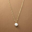 【マラソン期間中 5%OFFクーポン】CREAM-DOT ステンレス製 ネックレス 金属アレルギー つけっぱなし サージカルステンレス レディース ショート チェーン 淡水パール 一粒 オーバルチェーン 大粒 大人 華奢 ゴールド シルバー ピンクゴール