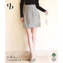SAISON DE PAPILLON チェック柄ハイウエストミニスカート スカート