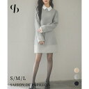 SAISON DE PAPILLON 2wayネックポンチ素材膝丈ワンピース ワンピース・ドレス