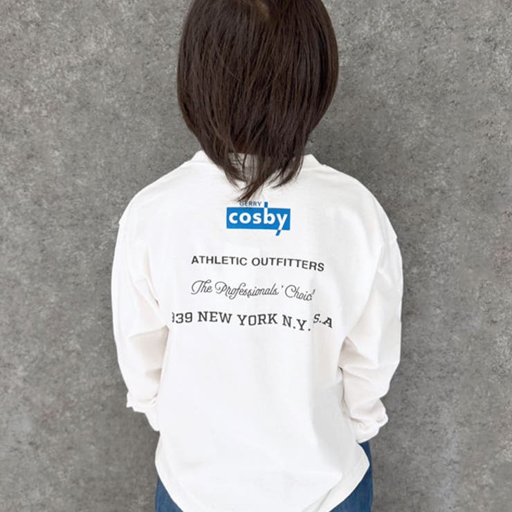 NEXT WALL COSBY バックプリントビッグロンT キッズ 長袖Tシャツ 子供服 男の子 女の子 コスビー 綿100％ BIGtシャツ ビッグシルエット ビック ブランド ジュニア 秋物 秋服 韓国子供服 110cm 120cm 130cm 14