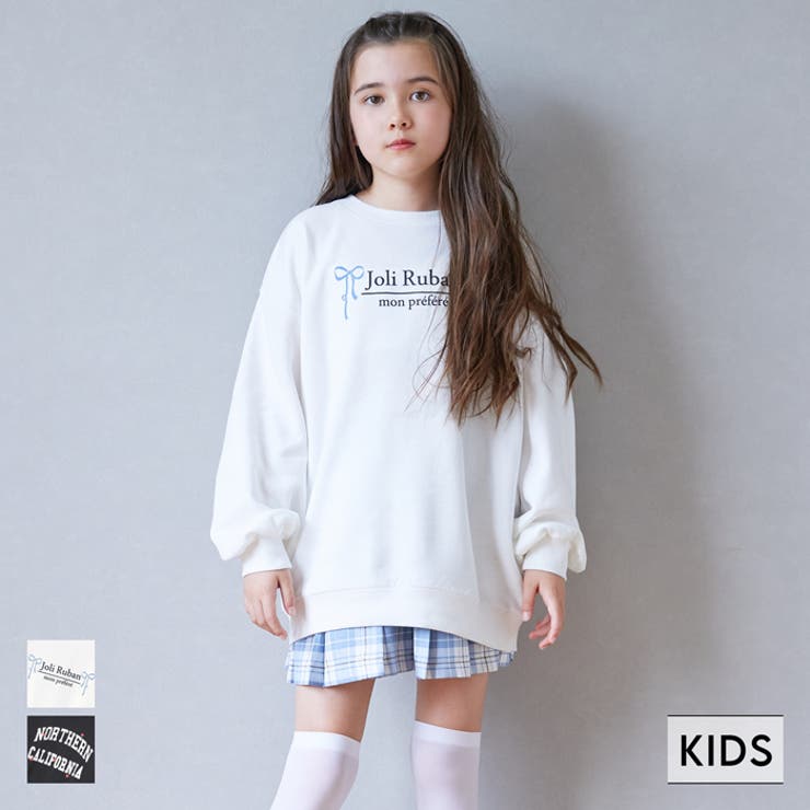 【4/5限定 20%OFFクーポン】裏毛アソート柄チュニックトップス キッズのサムネイル