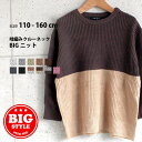NEXT WALL キッズ ニット セーター 子供服 長袖 男の子 女の子 ボーイズ ガールズ クルーネック BIG ビッグ 無地 切り替え アクリル ジュニア...