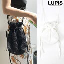 LUPIS メッシュ編み巾着ショルダーバッグ 【バッグ 鞄 巾着 メッシュ ミニバッグ ブラック ホワイト プチプラ 春 夏 春夏 ルピス LUPIS】 バッグ...
