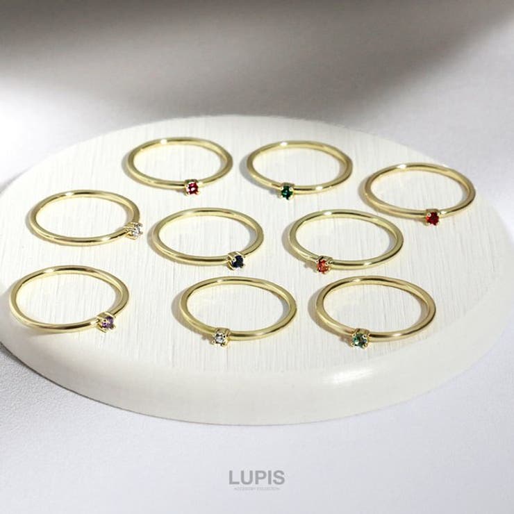 【10％OFFクーポン！2/10(火)1:59まで】LUPIS カラーストーンリング【約9号 約11号 約14号】 アクセサリー