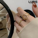 LUPIS オーバルチェーン×ウェーブリングセット【2本セット】 アクセサリー