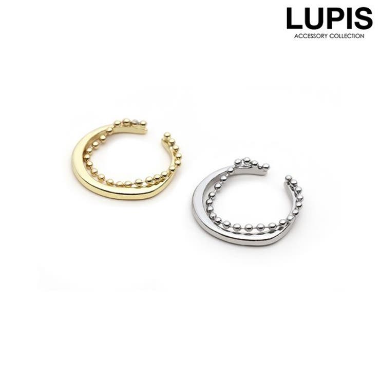 LUPIS メタル×ボールチェーン2連リング アクセサリー