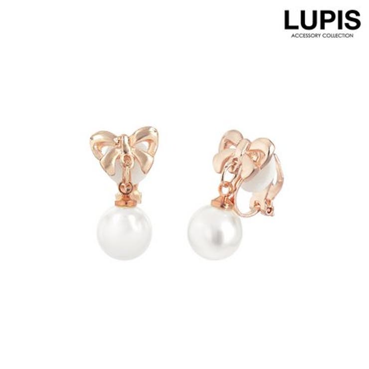 LUPIS パールリボンイヤリング 【アクセサリー アクセ レディース 女性 激安 ギフト プレゼント おしゃれ 人気 春夏 秋冬オールシーズン】 アクセサリー