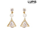 【5/16 1:59まで 5%OFFクーポン】LUPIS 立体トライアングルパールイヤリング 【アクセサリー アクセ レディース 女性 激安 ギフト プレゼント...