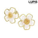 LUPIS オーロラ×ゴールドフラワーイヤリング【イヤリング フラワー ゴールド クリップ式 クリアホワイト おしゃれ 小さめ かわいい 激安 安い プチプラ ...