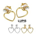 【5/16 1:59まで 5%OFFクーポン】LUPIS ラインストーンハートフレームイヤリング【クリップ式】 アクセサリー