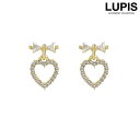 【5/16 1:59まで 5%OFFクーポン】LUPIS リボン×ハートキラキライヤリング アクセサリー