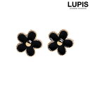 LUPIS モノトーンフラワーイヤリング アクセサリー