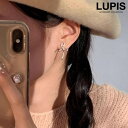 【5/10限定 15%OFFクーポン】LUPIS シンプルメタルリボンイヤリング アクセサリー