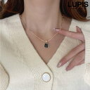 【5/16 1:59まで 5%OFFクーポン】LUPIS ラウンドスクエア×ステーションボールチェーンネックレス アクセサリー
