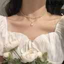 【5/16 1:59まで 5%OFFクーポン】LUPIS パール×チェーンチョーカー2連ネックレス アクセサリー