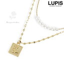 LUPIS フラワープレート×パール2連ネックレス アクセサリー