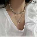 LUPIS 変形メタル2連チェーンネックレス アクセサリー