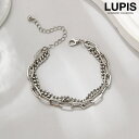 LUPIS 2連メタルチェーンブレスレット アクセサリー