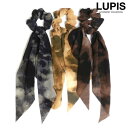 【マラソン期間中 5%OFFクーポン】LUPIS タイダイ柄リボンシュシュ 【ヘアアクセサリー シュシュ ヘアゴム リボン スカーフ タイダイ 大人 ヘアアレンジ シンプル 深みカラー 激安 安い プチプラ ルピス LUPIS】 ヘアアクセサリー