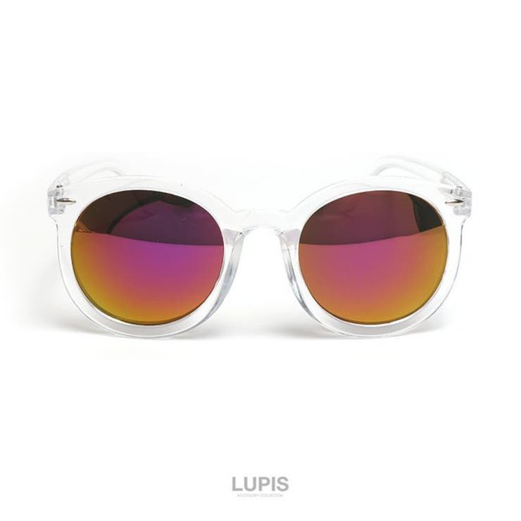 【10％OFFクーポン！1/29(木)1:59まで】LUPIS クリアフレームミラーサングラス 【サングラス メガネ アイウェア アクセサリー アクセ レディース 女性 おしゃれ人気 春 夏 トレンド メンズ 丸 ミラーレンズ クリアフレーム 海】 小物
