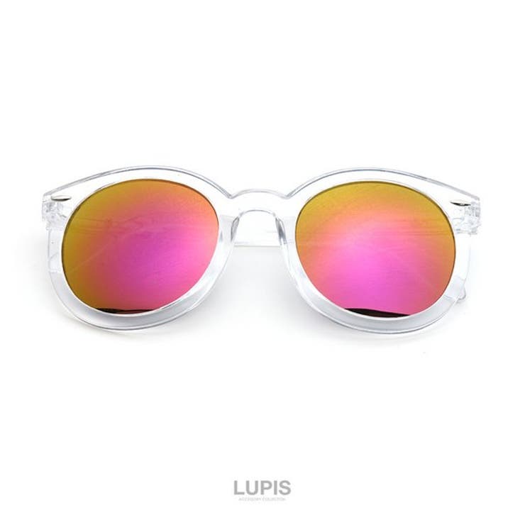 【10％OFFクーポン！1/29(木)1:59まで】LUPIS クリアフレームミラーサングラス 【サングラス メガネ アイウェア アクセサリー アクセ レディース 女性 おしゃれ人気 春 夏 トレンド メンズ 丸 ミラーレンズ クリアフレーム 海】 小物