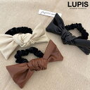 【マラソン期間中 5%OFFクーポン】LUPIS レザー調リボンヘアゴム【ヘアアクセサリー】 ヘアアクセサリー