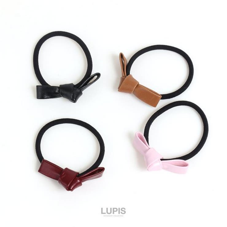 LUPIS レザー調プチリボンヘアゴム ヘアアクセサリー