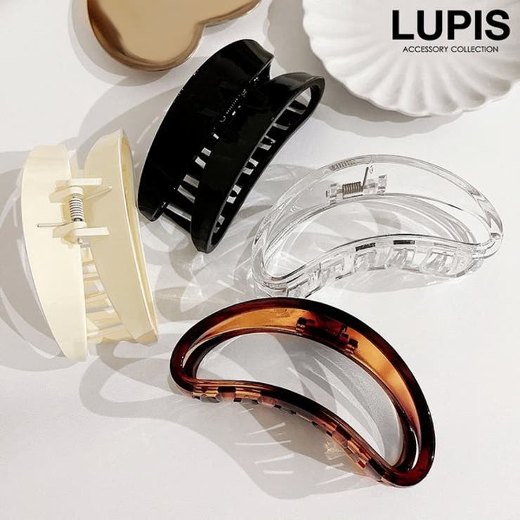 LUPIS ラウンドフレームバンスクリップ　【大きめ ヘアクリップ バンスクリップ ヘアアクセサリー ラウンド フレーム シンプル オフィス オフィスカジュアル ブラック ブラウン クリア ホワイト 激安 安い プチプラ 春 夏 秋 冬 春夏 秋冬 ルピ