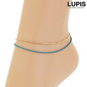 LUPIS ゴールド×ターコイズカラーチェーンアンクレット アクセサリー
