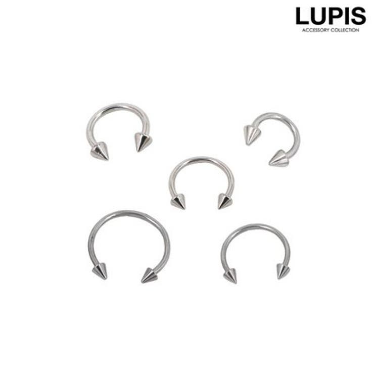 LUPIS 【16G】コーンヘッドシルバーサーキュラーバーベルボディピアス アクセサリー