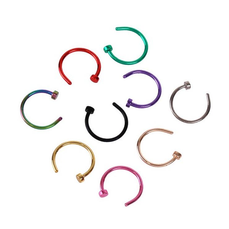 LUPIS 【20G】スタンダードノストリルリングボディピアス 鼻ピアス アクセサリー