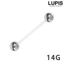 LUPIS 【14G】アクリルシャフトストレートバーベルボディピアス 【アクリル サージカルステンレス 316L ボディピアス 14G ストレートバーベル 金属...