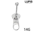LUPIS 【14G】ジッパーバナナバーベルボディピアス・へそピアス 【サージカルステンレス 316L ボディピアス 14G バナナバーベル ジッパーモチーフ シルバー 激安 安い プチプラ 春 夏 秋 冬 春夏 秋冬 ルピス LUPIS】 アクセサリー