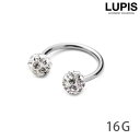 LUPIS 【16G】パヴェボールサーキュラーバーベルボディピアス アクセサリー