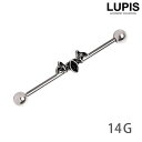 【5/16 1:59まで 5%OFFクーポン】LUPIS 【14G】コウモリインダストリアルロングバーベルボディピアス アクセサリー