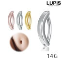 LUPIS 【14G】カーブバーバナナバーベルボディピアス・へそピアス アクセサリー