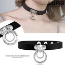 【5/16 1:59まで 5%OFFクーポン】LUPIS ダブルリングレザーチョーカーネックレス アクセサリー