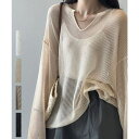 ARGO TOKYO Key Neck Knit Pullover 25121 キーネックニットプルオーバー ニットプルオーバー シアートップス シアーニット 日焼け止め キーネックトップス セーター SUMMERニット サマーニット トップス