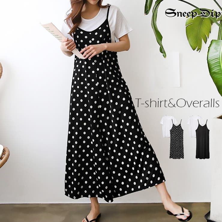 【10%OFFクーポン!11/27(木)1:59まで】SneepDip 【17378】TシャツSETワイドオールインワン パンツ・ズボン