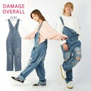 【5/15限定 15%OFFクーポン】ONE 4 PREMIUM オーバーオール デニム ダメージ サロペット メンズ レディース つなぎ ペアルック リンクコ...